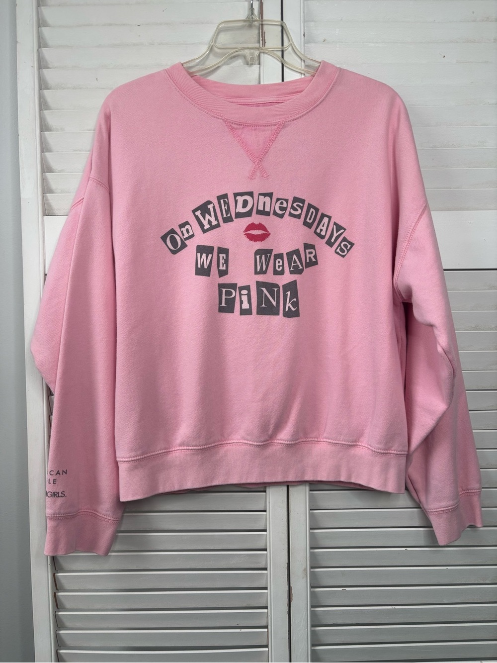 American Eagle x Mean Girls On Wednesdays We Wear Pink Sweatshirt Medium